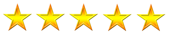 Positive Kundenbewertung mit 5 Sternen, maximale Punktzahl